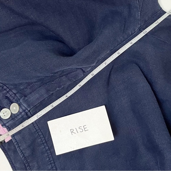 Lilly Pulitzer 100% Linen Straight Leg Pants 8 navy blue casual full length - Picture 10 of 12